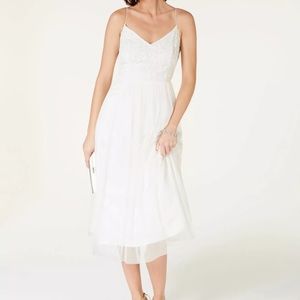 Adrianna Papell Women's A-Line Dress White Ivory Size 12 Beaded top
